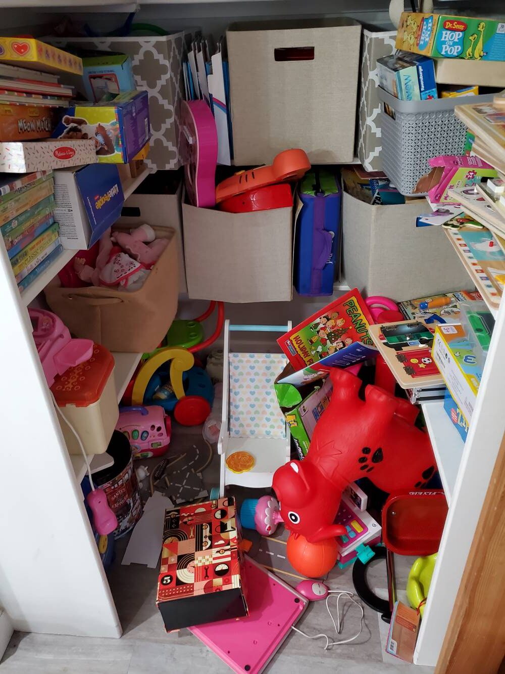 Inside Toy Closet Before Organizing